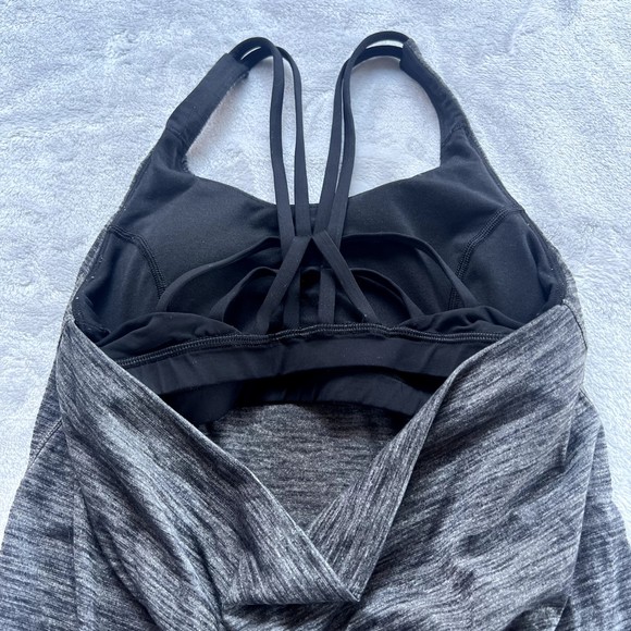 Lululemon Shirt Womens 4 Gray Black Free To Be Serene Tank Top Athletic Yoga Gym - Picture 7 of 10